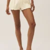 Riviera Bloomer-shorts i linneblandning – sandbeige