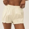 Riviera Bloomer-shorts i linneblandning – sandbeige