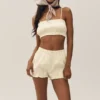 Riviera Bloomer-shorts i linneblandning – sandbeige