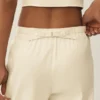 Riviera-byxor med vida ben i linneblandning – Sandy Beige