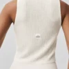 Ärmlös topp i stickat Unwind-material – Ivory