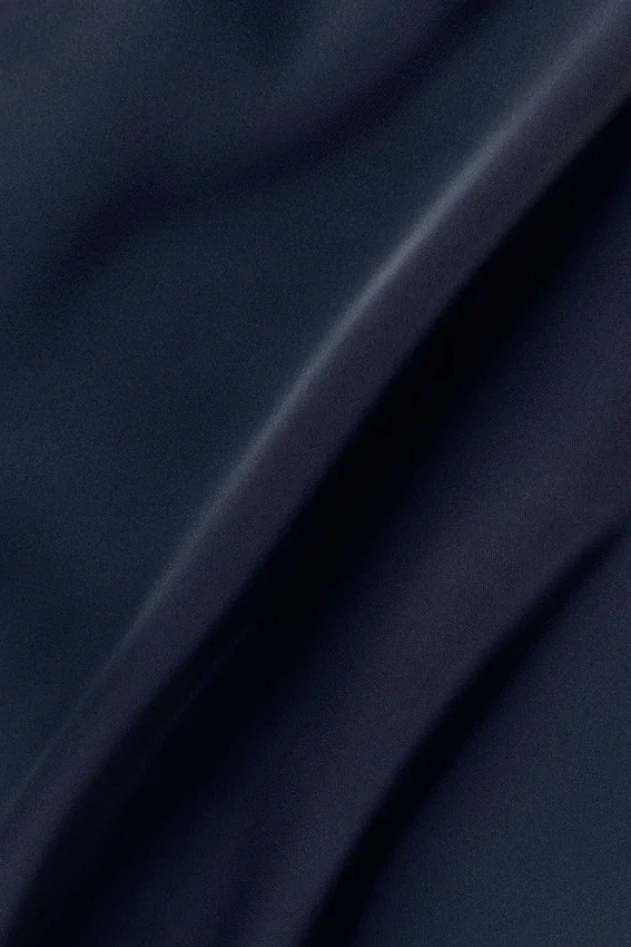 Satin Horizon kortärmad skjorta med knappar – Navy