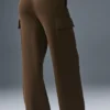 Scholar Knit High-Waist cargo byxor – Espresso