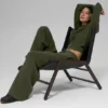 Scholar Knit High-Waist cargobyxor – olivgrön