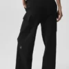 Scholar Knit High-Waist cargobyxor – svarta
