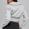 Scholar Knit kort jacka med hel dragkedja – Athletic Heather Grey