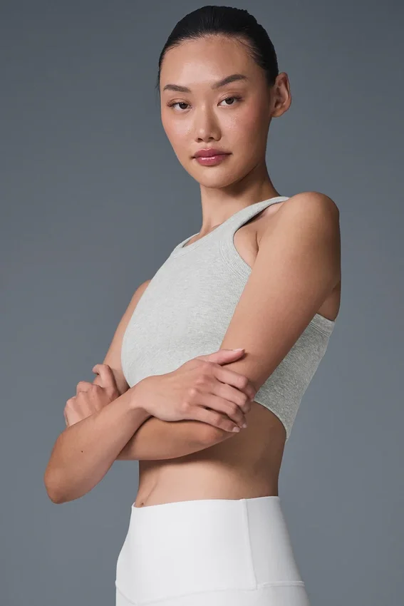 Seamless Delight-bh med hög hals – Athletic Heather Grey
