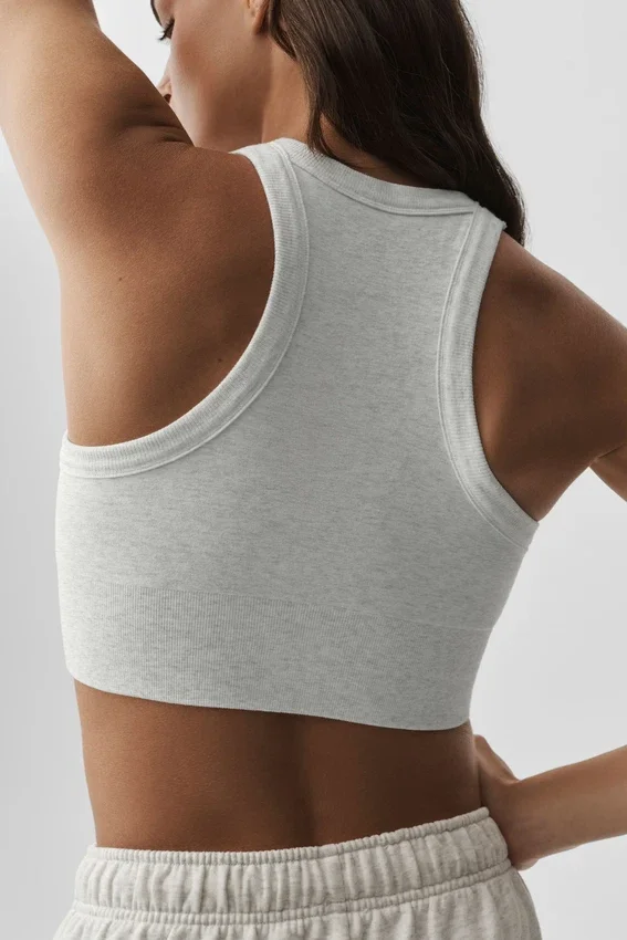 Seamless Delight-bh med hög hals – vit melerad