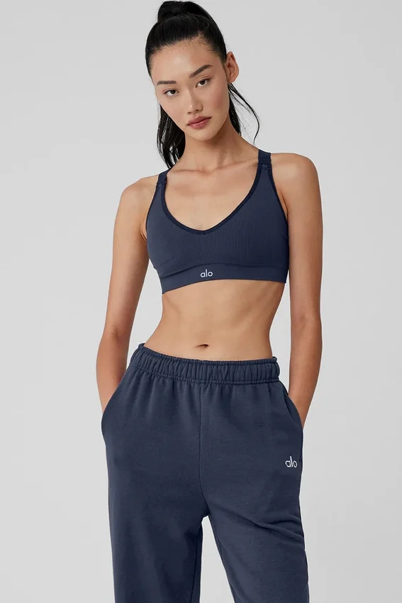Seamless Ribbed Favorite Bra – Marinblå