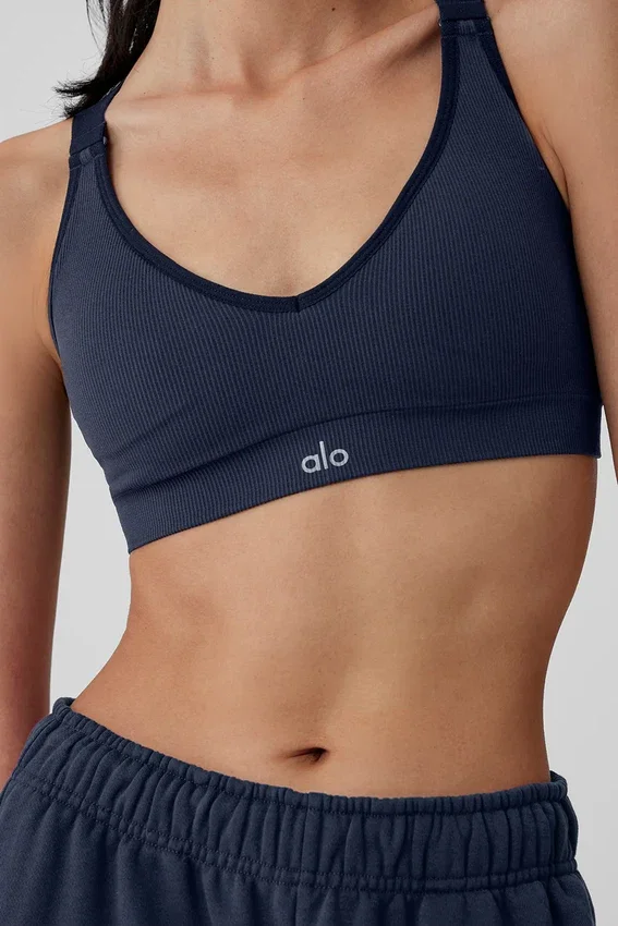 Seamless Ribbed Favorite Bra – Marinblå