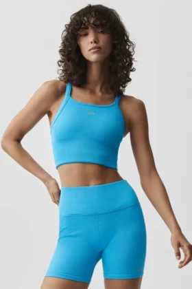 Seamless Ribbed Favorite Bra Tank – azurblå