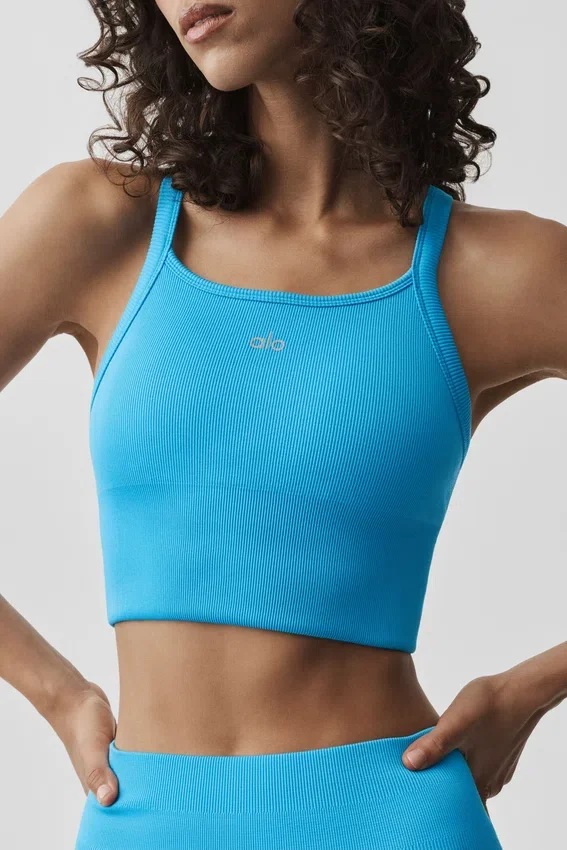 Seamless Ribbed Favorite Bra Tank – azurblå