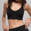 Seamless Two Tone Rib Bra – svart