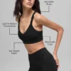 Seamless Two Tone Rib Bra – svart
