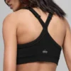 Seamless Two Tone Rib Bra – svart