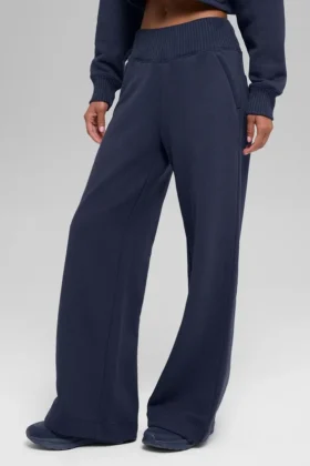 Serenity mjukisbyxor med vida ben – Navy