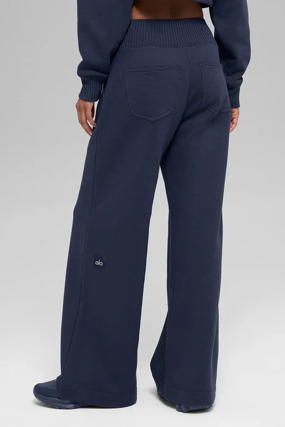 Serenity mjukisbyxor med vida ben – Navy