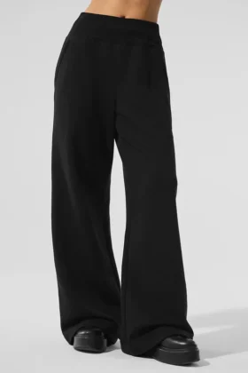 Serenity Wide Leg Mjukisbyxa – Svart