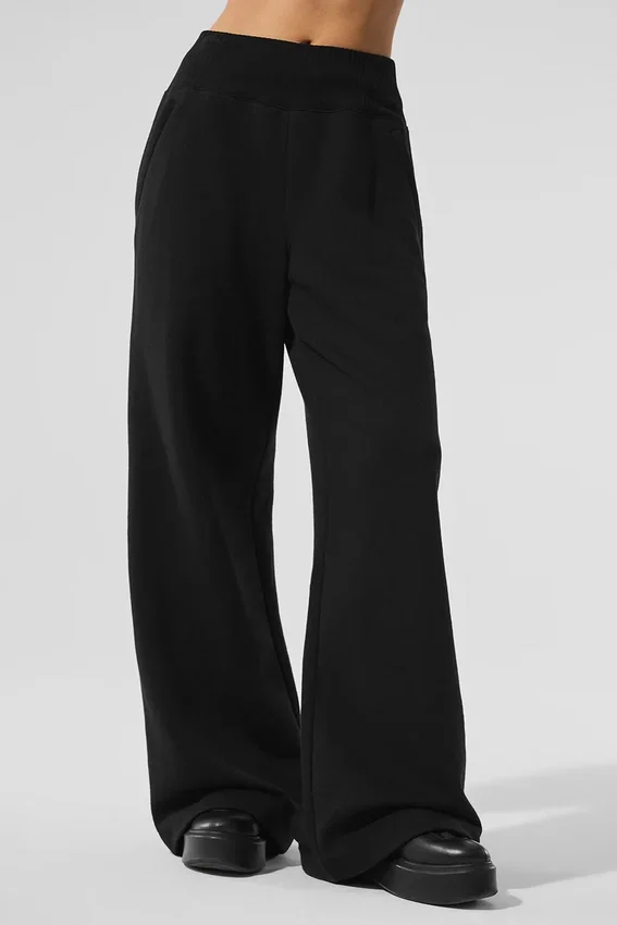 Serenity Wide Leg Mjukisbyxa – Svart