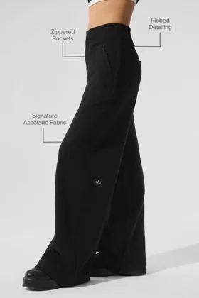 Serenity Wide Leg Mjukisbyxa – Svart