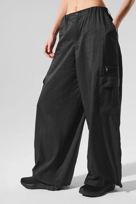 Sheer Game Time Leggings med vida ben – Svart