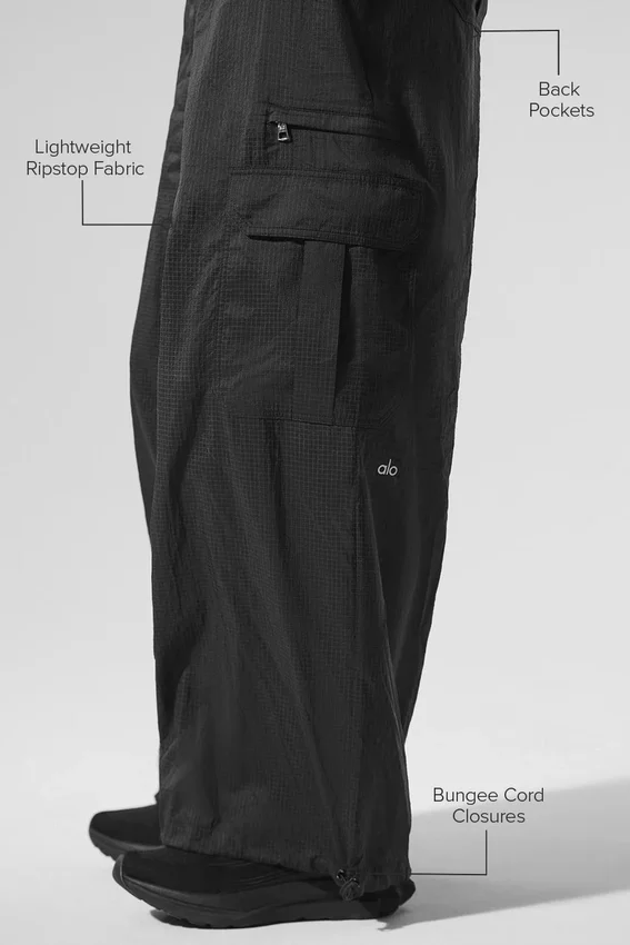 Sheer Game Time Leggings med vida ben – Svart