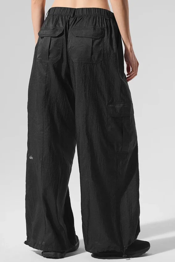 Sheer Game Time Leggings med vida ben – Svart