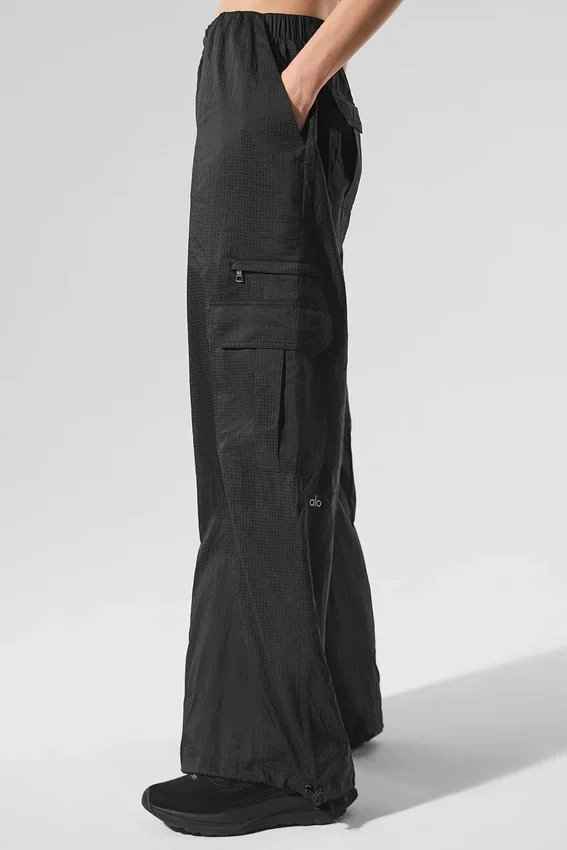 Sheer Game Time Leggings med vida ben – Svart