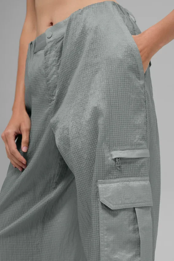 Sheer Game Time Wide Leg Leggings – Lunar Grey