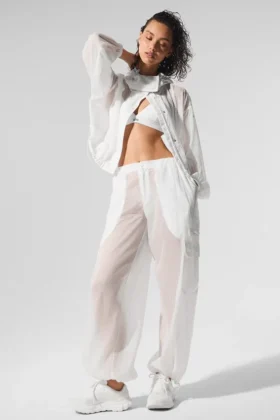 Sheer Game Time Wide Leg Leggings – Vit
