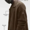 Shift Knit-tröja med knappar och långärmat designelement – Espresso