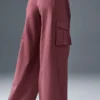 Show off Cargo-byxor med vida ben (långa) – Burgundy Truffle