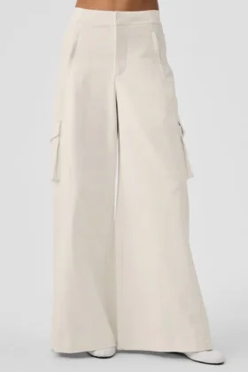 Show off Cargo Wide Leg Trouser (Long) – Ivory