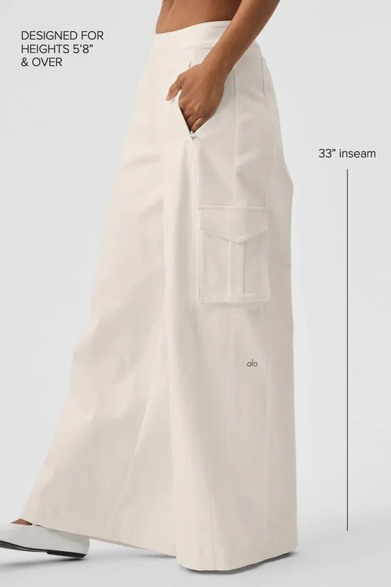 Show off Cargo Wide Leg Trouser (Long) – Ivory