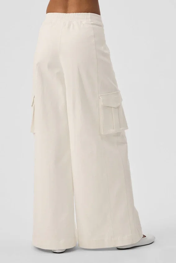 Show off Cargo Wide Leg Trouser (Long) – Ivory