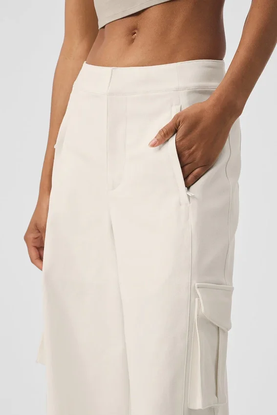 Show off Cargo Wide Leg Trouser (Long) – Ivory