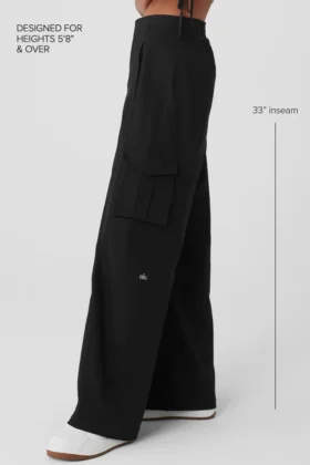 Show off Cargo Wide Leg Trouser (Long) – Svart
