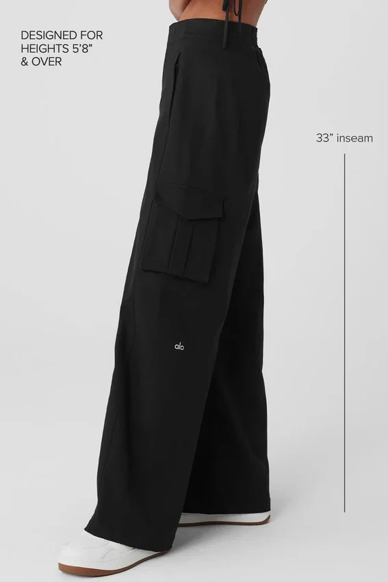 Show off Cargo Wide Leg Trouser (Long) – Svart