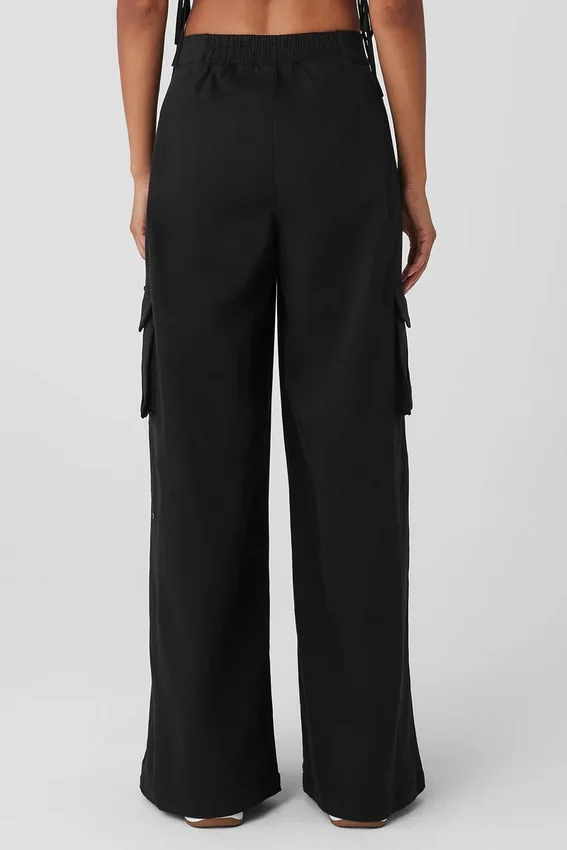 Show off Cargo Wide Leg Trouser (Long) – Svart