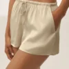 Silk Blend Radiance Shorts – Sandy Beige