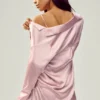 Silk Luminous Button up – rosa champagne