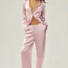 Silk Luminous Button up – rosa champagne