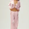 Silk Luminous Byxor (lång) – Pink Champagne