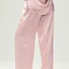 Silk Luminous Byxor (lång) – Pink Champagne