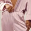 Silk Luminous Byxor (lång) – Pink Champagne