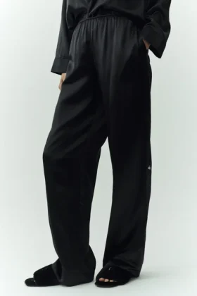 Silk Luminous Byxor (lång) – Svart