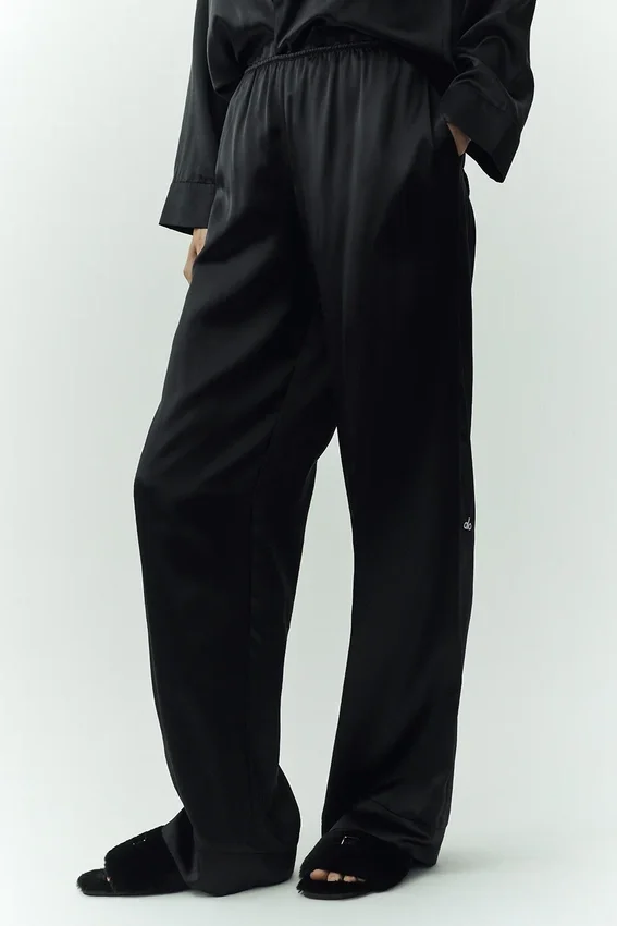 Silk Luminous Byxor (lång) – Svart
