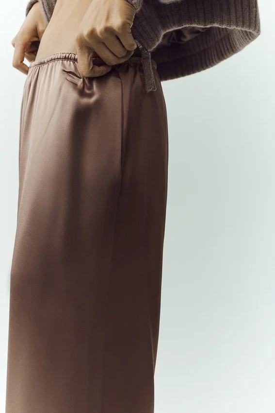 Silk Luminous Byxor (långa) – Alpine Cocoa