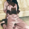 Silk Luminous Byxor (Regular) – Pink Champagne