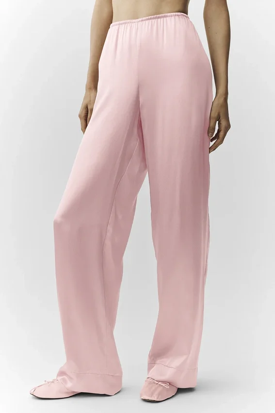 Silk Luminous Byxor (Regular) – Pink Champagne